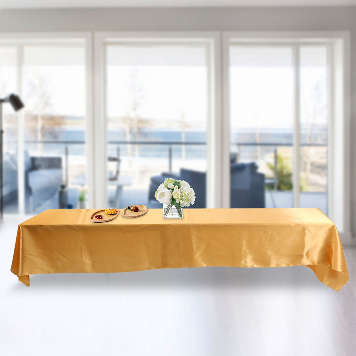 145x320cm Rectangle Tablecloth Table Cover Stain resistant Banquet Wedding Party Decor Gold