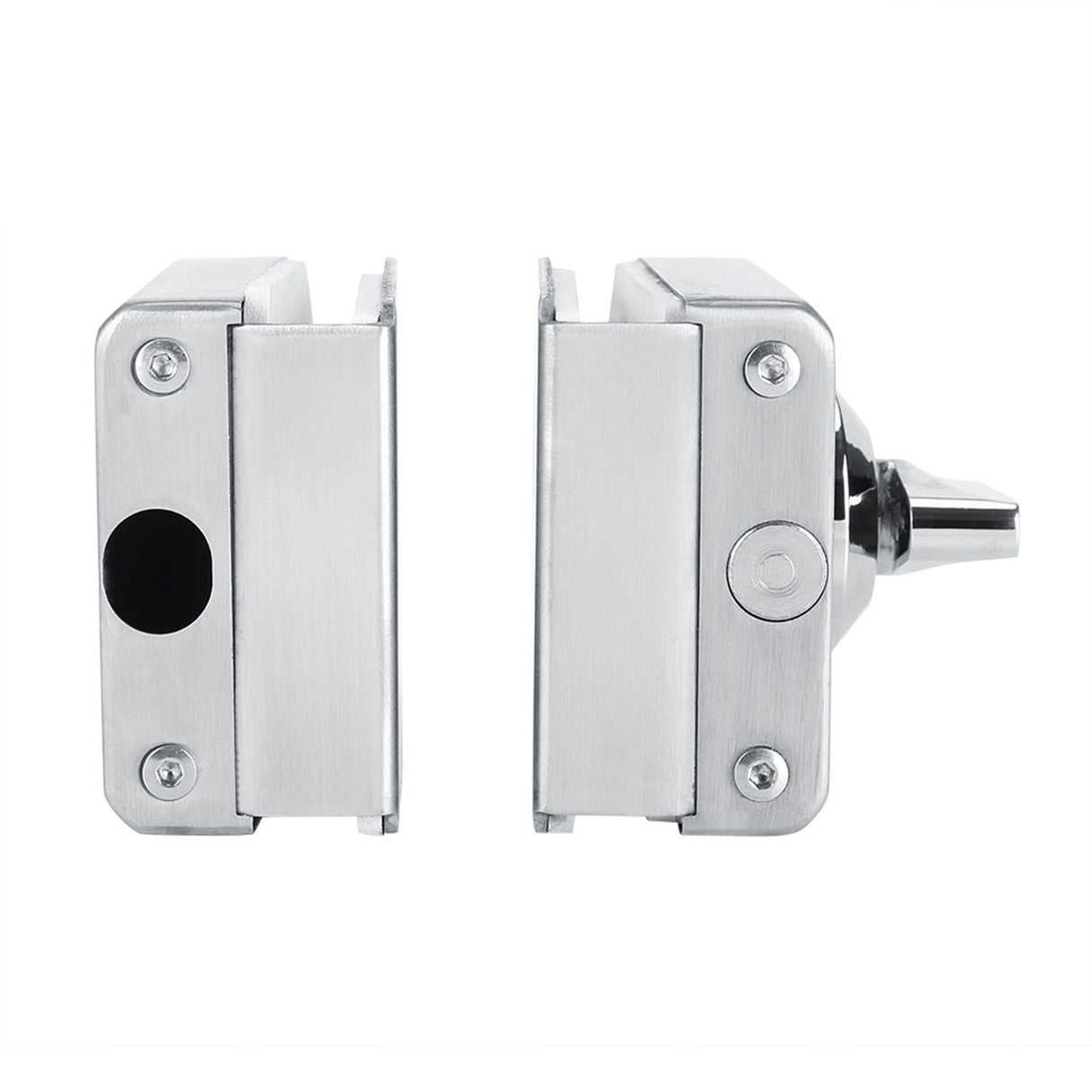 Stainless Steel 10~12mm Glass Door Lock Rotary Knob Open/Close Home Hotel Bathroom Use