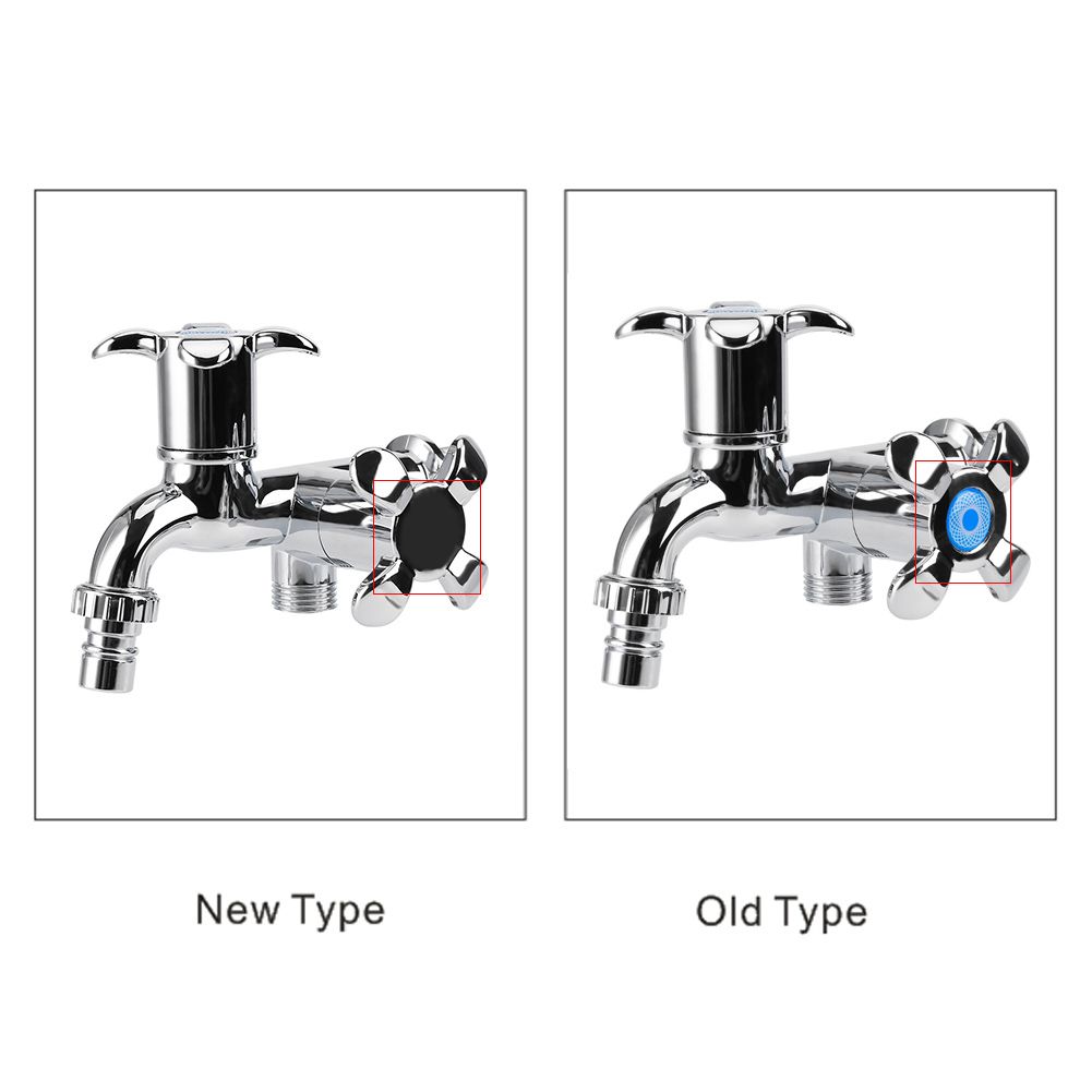 ABS Washing Machine Faucet Sink Basin Water Tap with Double Spout&Handle G1/2 Blossom Handle