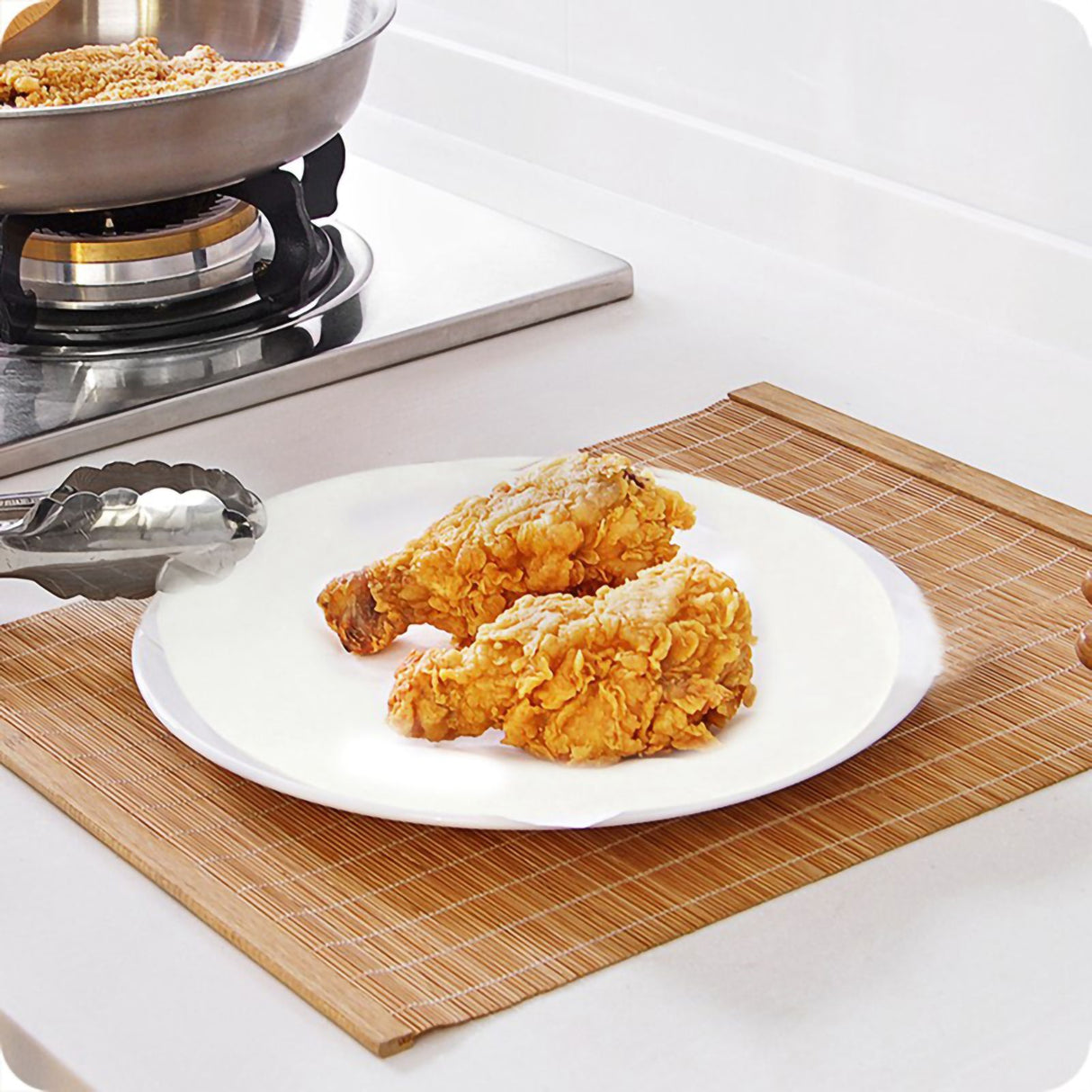 100Pcs Non Stick Round BBQ Paper Baking Sheets 10 Inch Barbecue Tin Foil Paper for Grill Line C