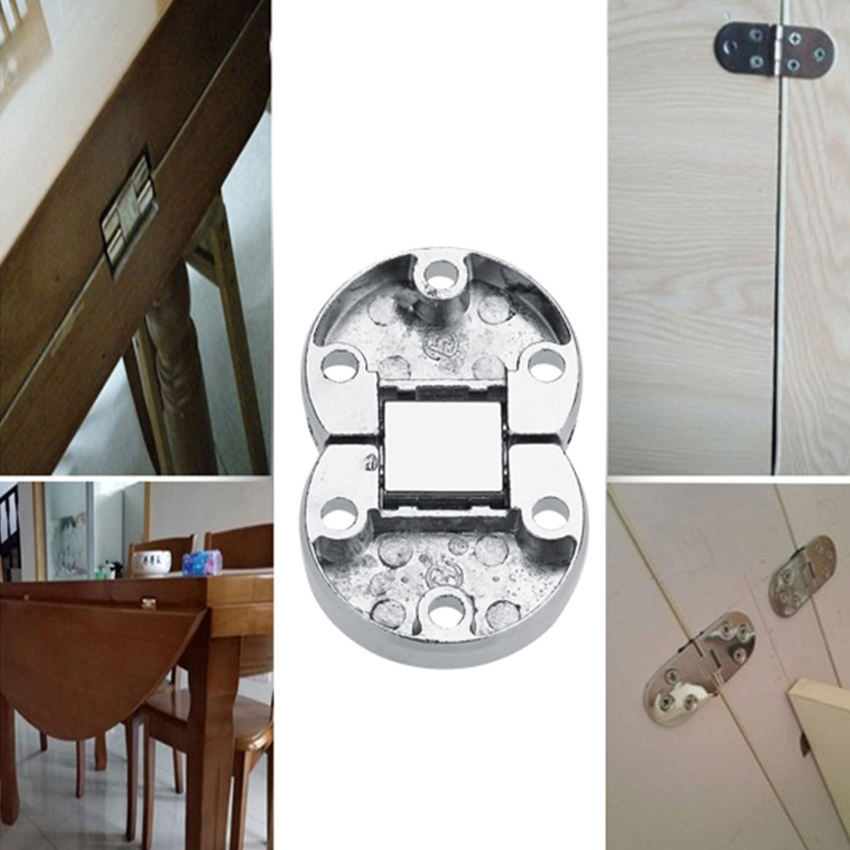 2Pcs Zinc Alloy Self Supporting Folding Table Hinges Home Flap Tables Furniture Oval Hardware