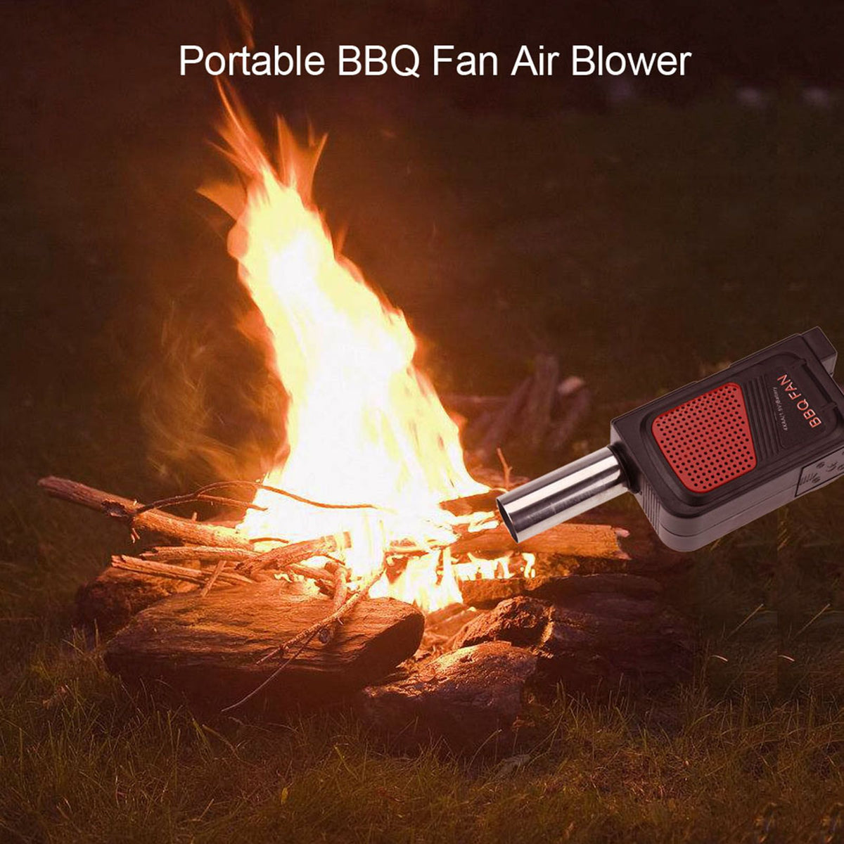 Portable Electric BBQ Fan Air Blower for Outdoor Camping Picnic Grill Barbecue Cooking Tool