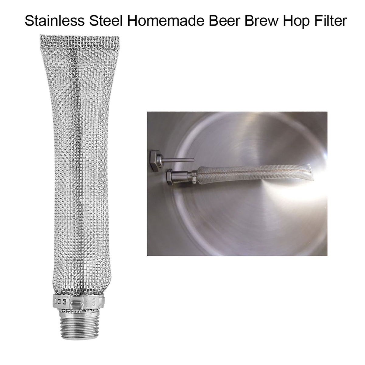 304 Stainless Steel Homemade Beer Brew Hop Filter Screen Strainer Tool (6inch)