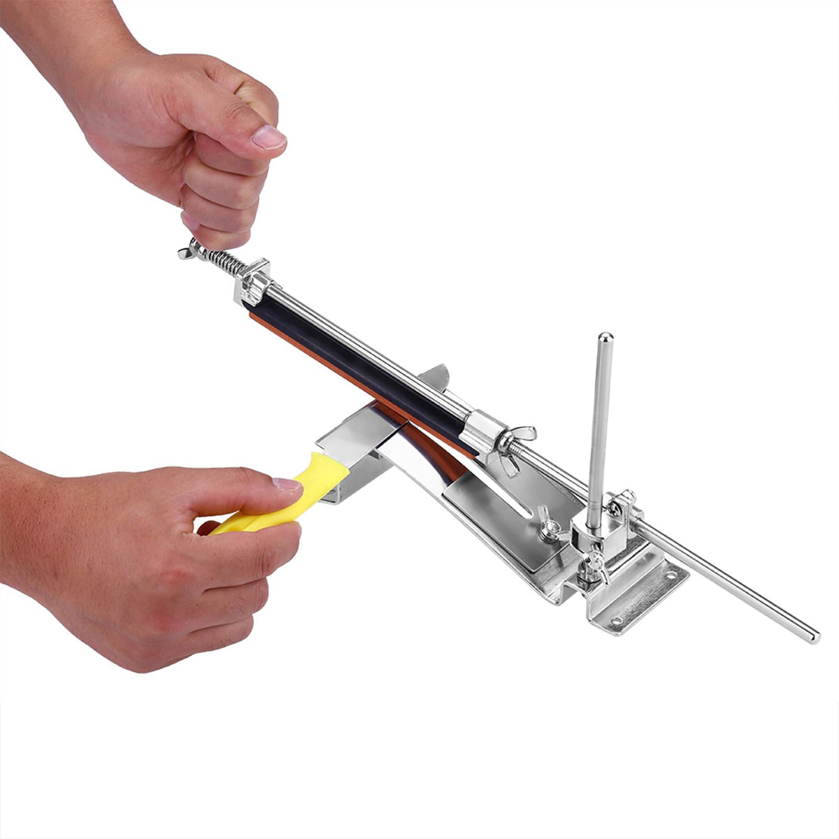 Stainless Steel Fix angle Sharpening System 4 Whetstones Kitchen Knife Sharpener Tool