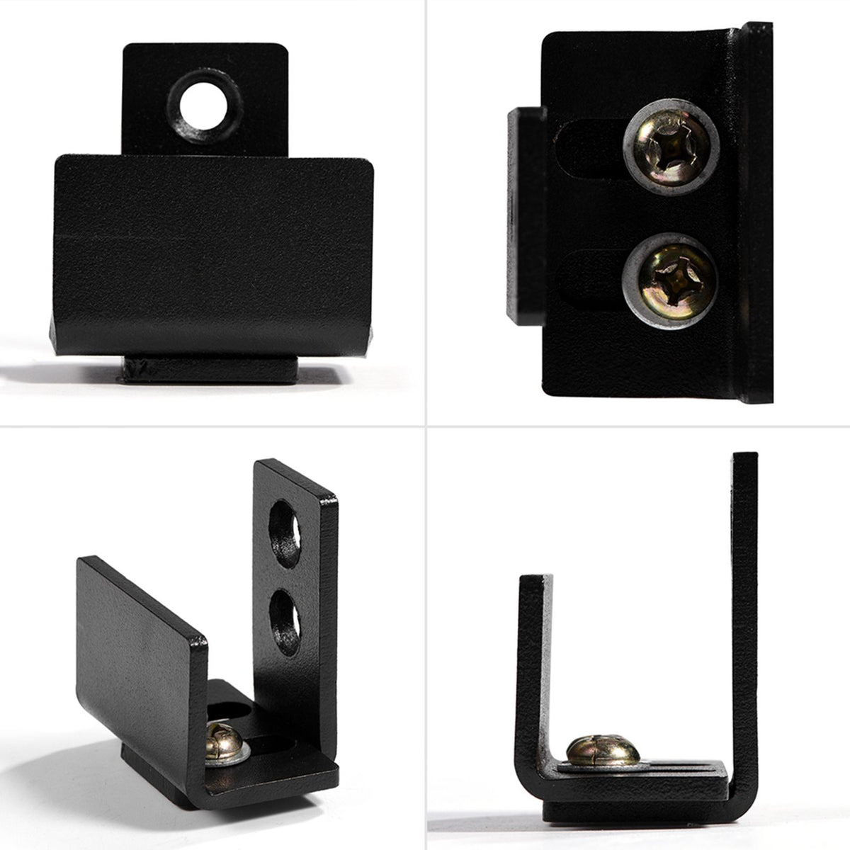 1pc Black Steel Hardware Sliding Barn Door Bottom Wall Mount Floor Guide with Screws