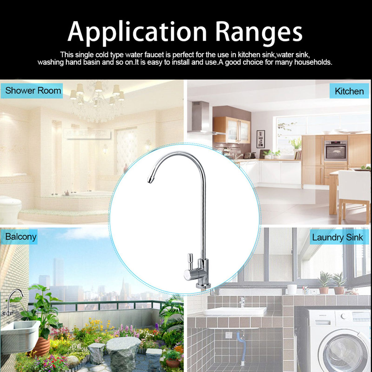 1/4'' zinc alloy Kitchen Sink Faucet Tap Chrome Reverse Osmosis RO Drinking Water Filter