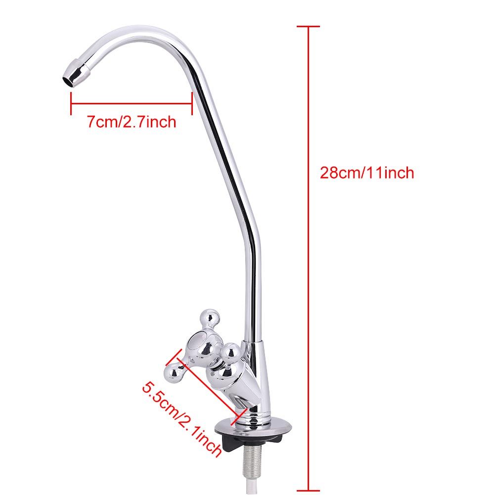 1/4'' Zinc Alloy Kitchen Faucet Tap Chrome Reverse Osmosis RO Drinking Water Filter