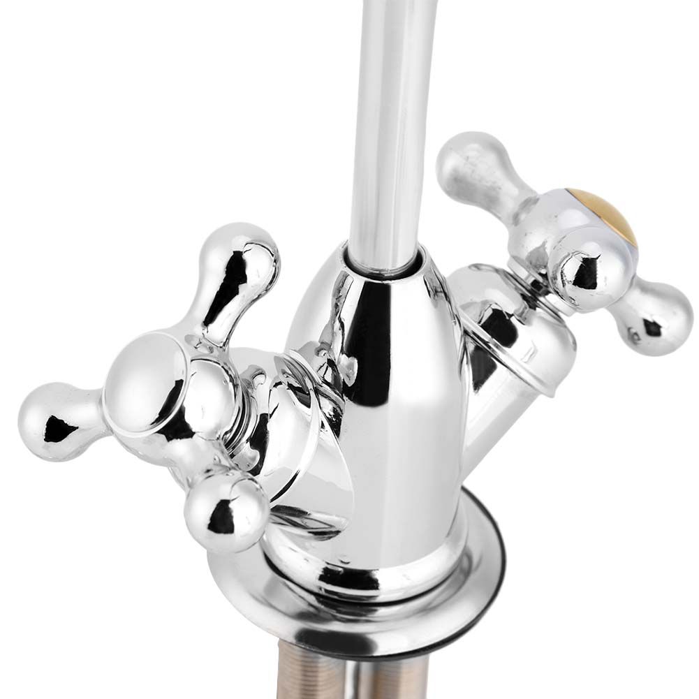 1/4'' Zinc Alloy Kitchen Double Head Faucet Tap Chrome Reverse Osmosis RO Drinking Water Filter