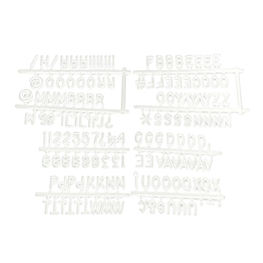25cm*25cm Message Plastic Letter Board Sign Changeable Letters Numbers Room Decor (White Frame)