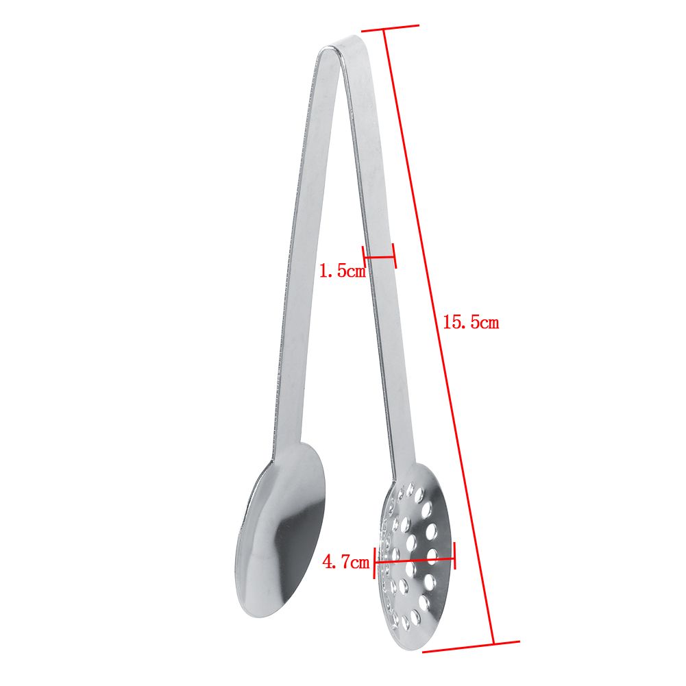 2pcs Kitchen Craft Tool Stainless Steel Round Tea Bag Tongs Squeezer Holder Grip