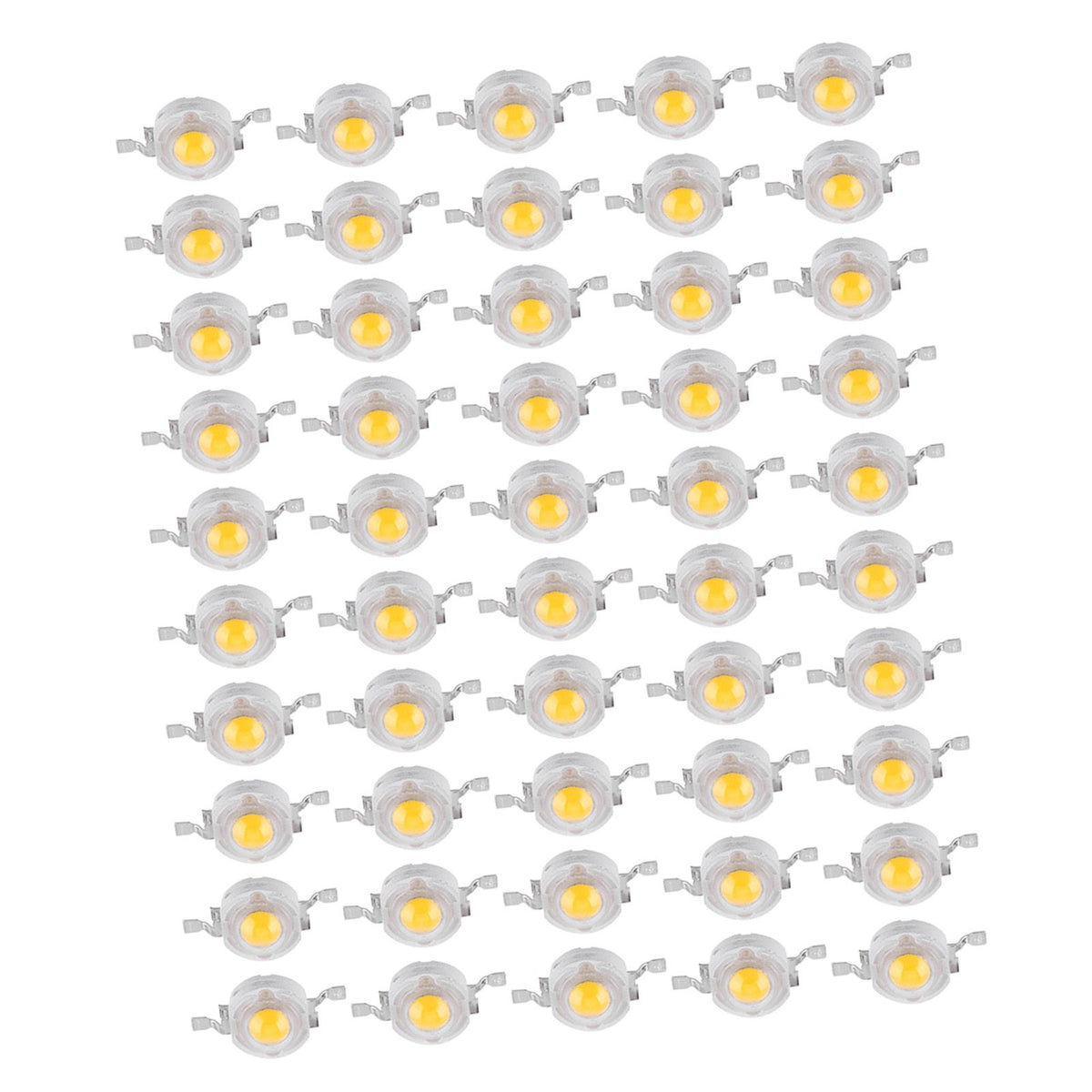 50pcs SMD 1W LED Lamp Beads Bulb Chip For Floodlight Spotlight Energy saving Warm White