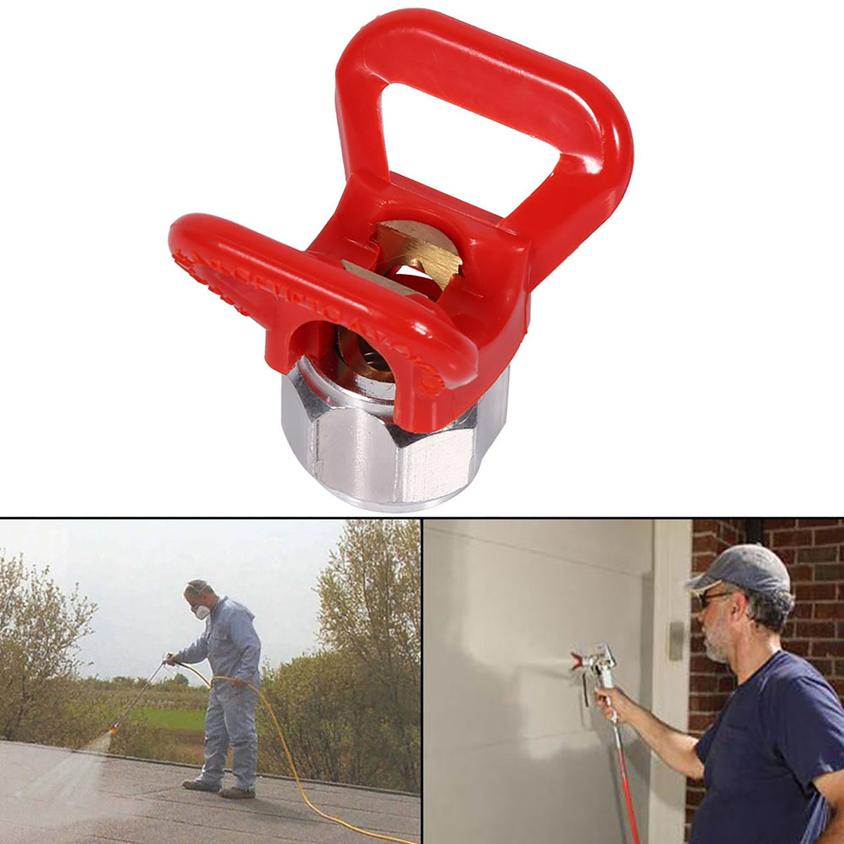 Airless Paint Spray Sprayer Gun Tip Guard Nozzle Seat Replacement Universal Tool Red New