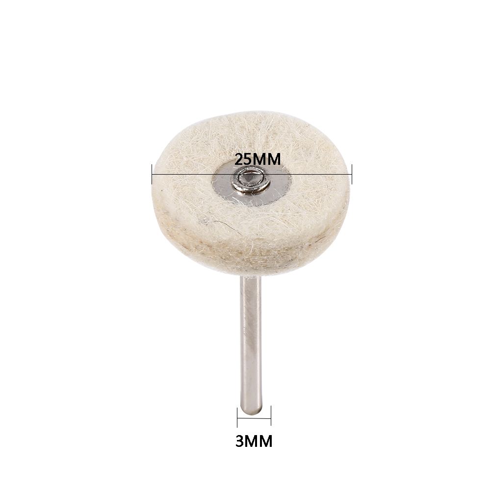 10PCS 25MM Wool Felt Polishing Buffing Drill Grinder Wheel Brushes With Handle For Rotary Tool