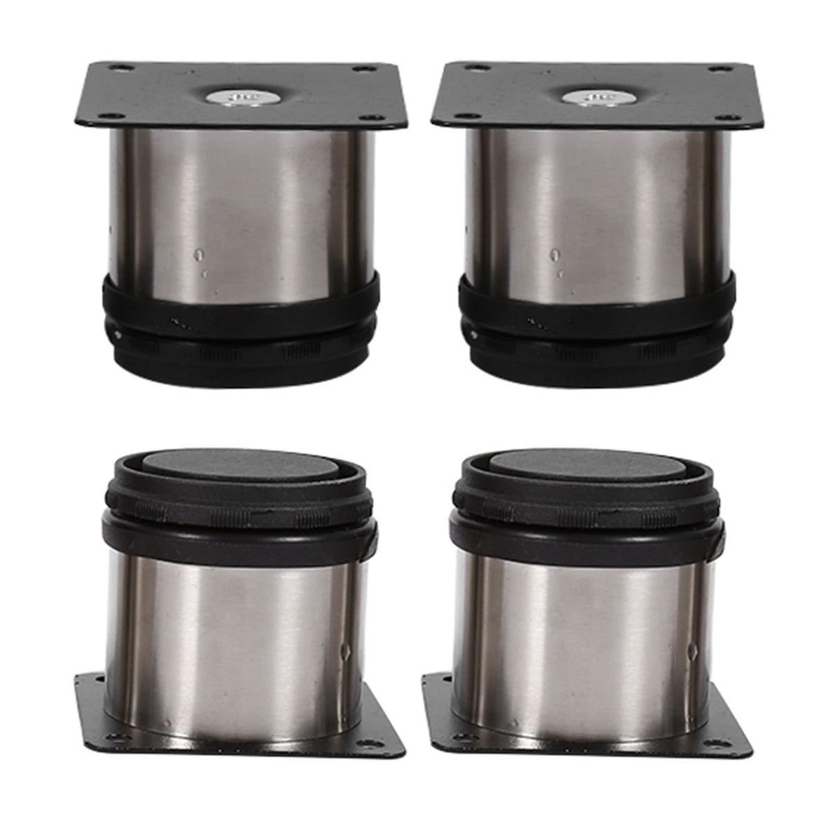 4Pcs Stainless Steel Height Adjustable Feet Cabinet Legs Round Stand Holder 60 X 60mm