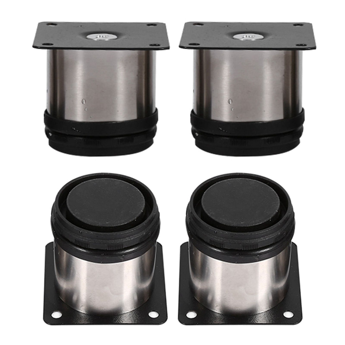 4Pcs Stainless Steel Height Adjustable Feet Cabinet Legs Round Stand Holder 60 X 60mm