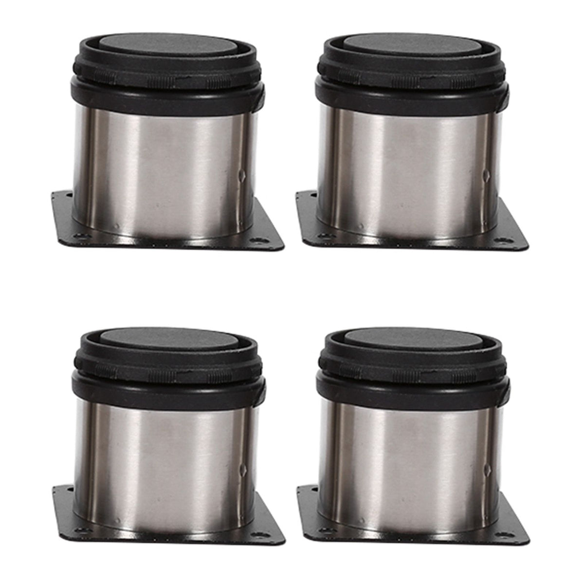 4Pcs Stainless Steel Height Adjustable Feet Cabinet Legs Round Stand Holder 60 X 60mm