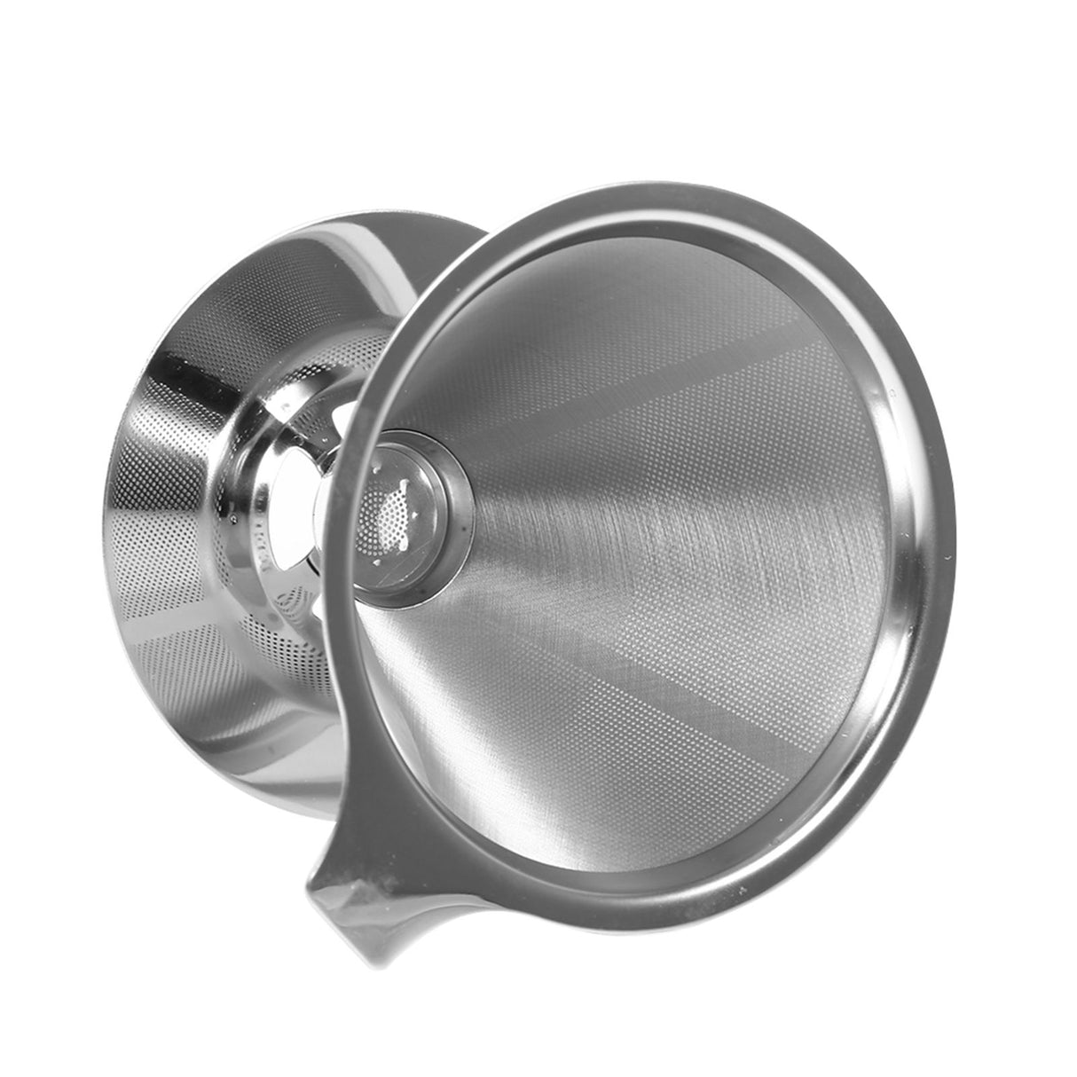 1Pc Stainless Steel Pour Over Coffee Dripper Double Layer Mesh Filter Cup Stand Home Office Use