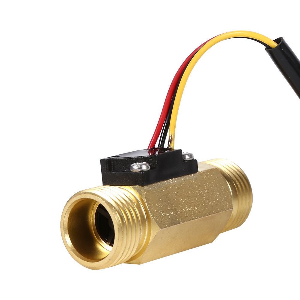 1Pc New G1/2" Copper Hall Effect Liquid Water Flow Sensor Switch Flowmeter Meter 1-30L/min