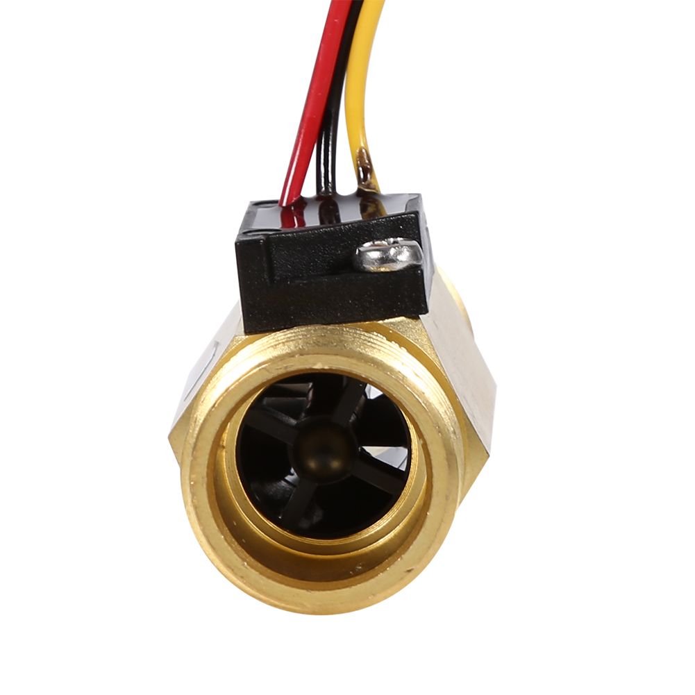 1Pc New G1/2" Copper Hall Effect Liquid Water Flow Sensor Switch Flowmeter Meter 1-30L/min
