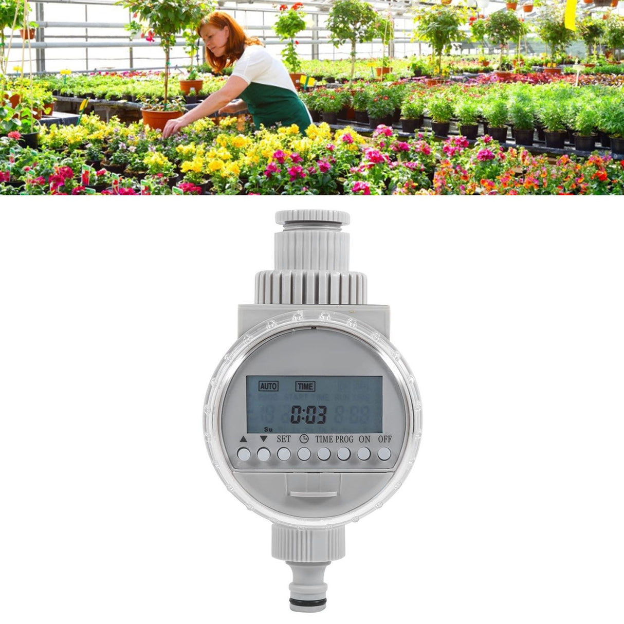 1Pc Solar Power Home Garden Auto Water Saving Irrigation Controller LCD Digital Watering Timer