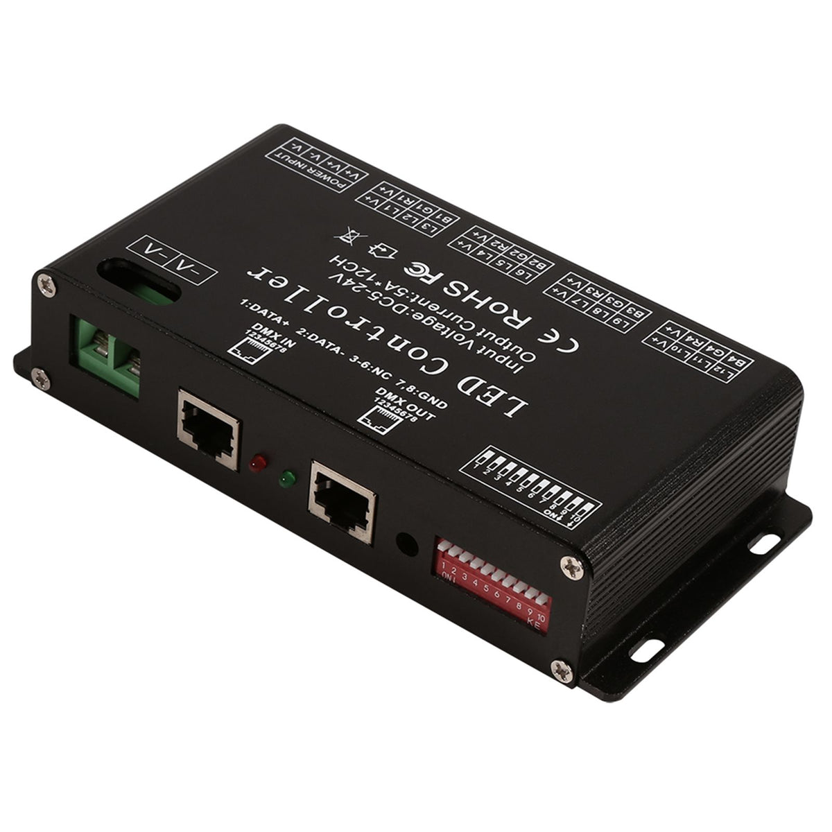 DC5V-24V 6 Channel RGB LED Controller DMX Decoder Driver Strip Module Black Color