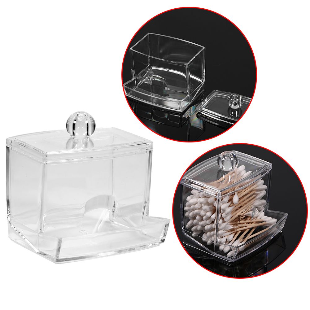Practical Cotton Swab Q tip Makeup Storage Organizer Box Cosmetic Transparent Holder Case
