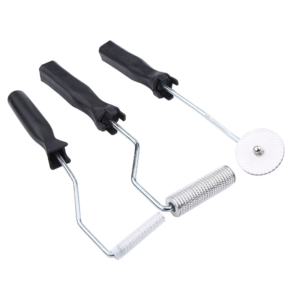 3Pcs/set Aluminum Alloy Fiberglass Bubble Paddle Tool Laminating Roller Kit for FRP Mould(Sawtooth)