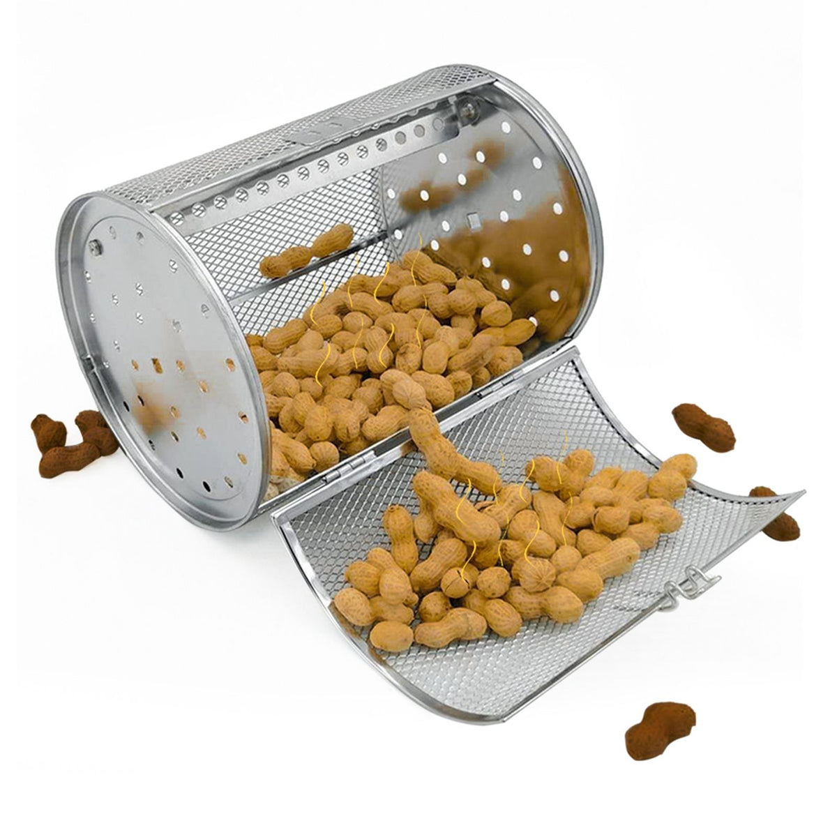 12*18cm Stainless Steel Bakeware Oven Roast Baking Rotary Nuts Beans Peanut Basket BBQ Grill