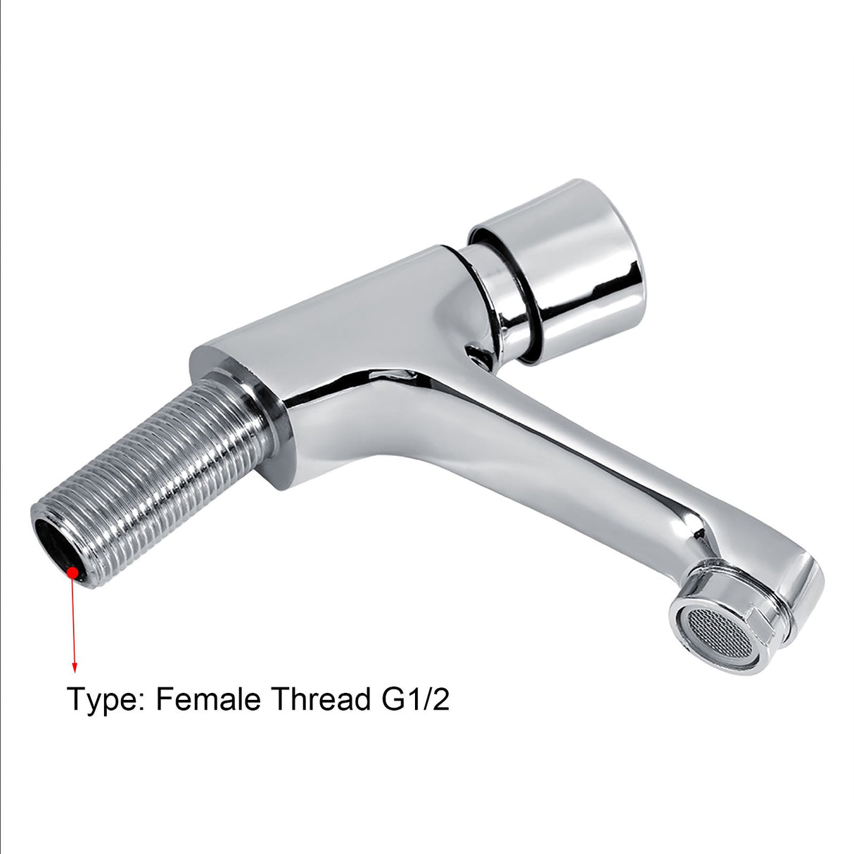 Public Ktchen Bathroom Chrome Plated Self Closing Water Saving Time Delay Basin Sink Tap Faucet Female Thread G1/2