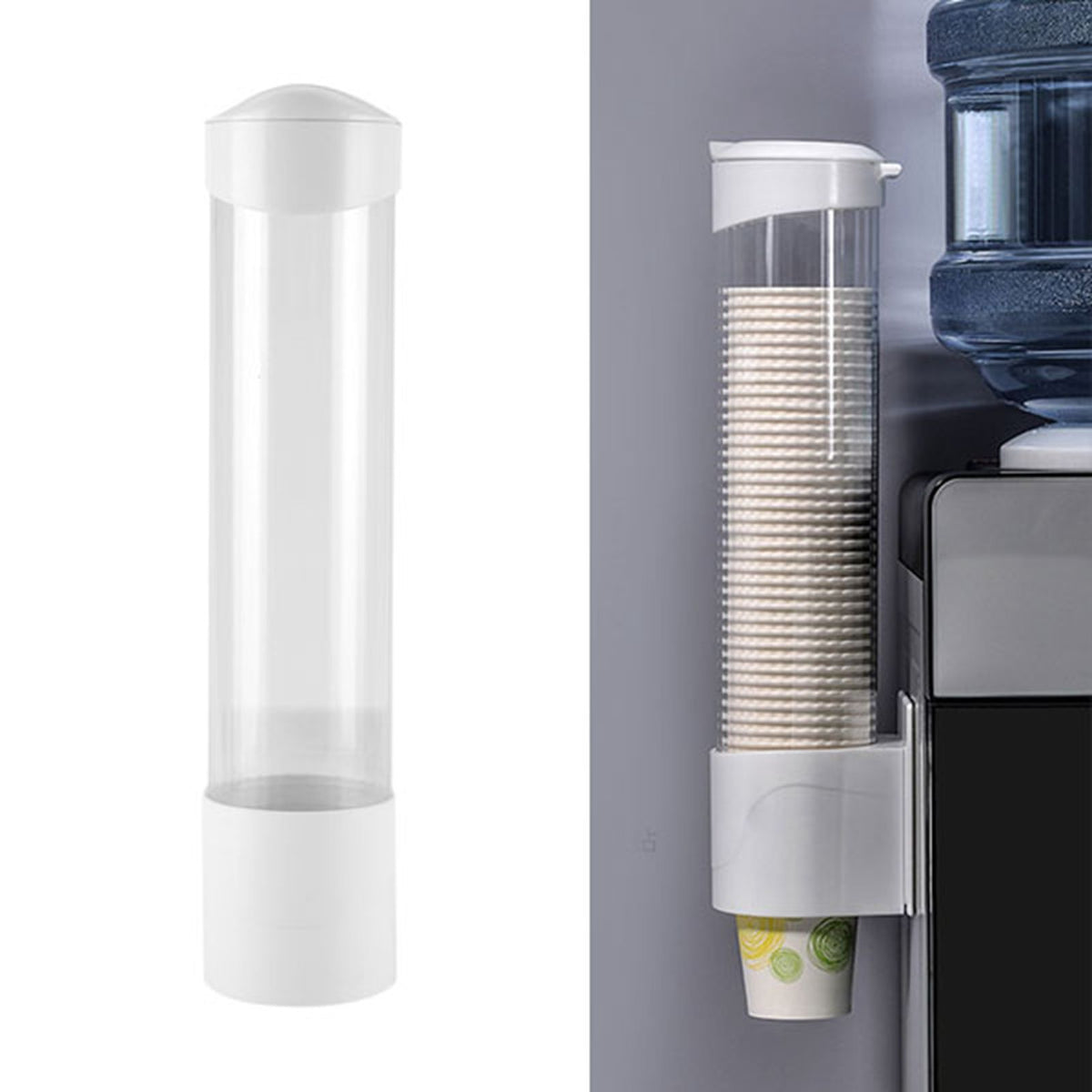 Anti Dust Paper Cup Dispenser Plastic Holder 7.5cm 50 Cups Convenient Container