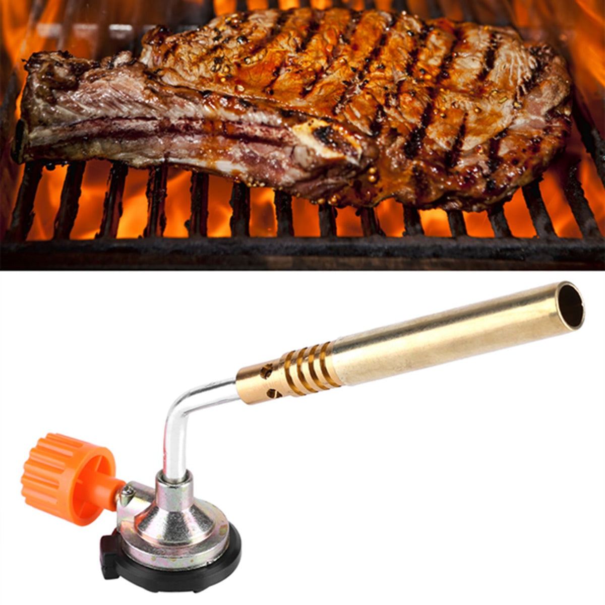 Flamethrower Burner Butane Gas Blow Torch Hand Ignition Camping Welding BBQ