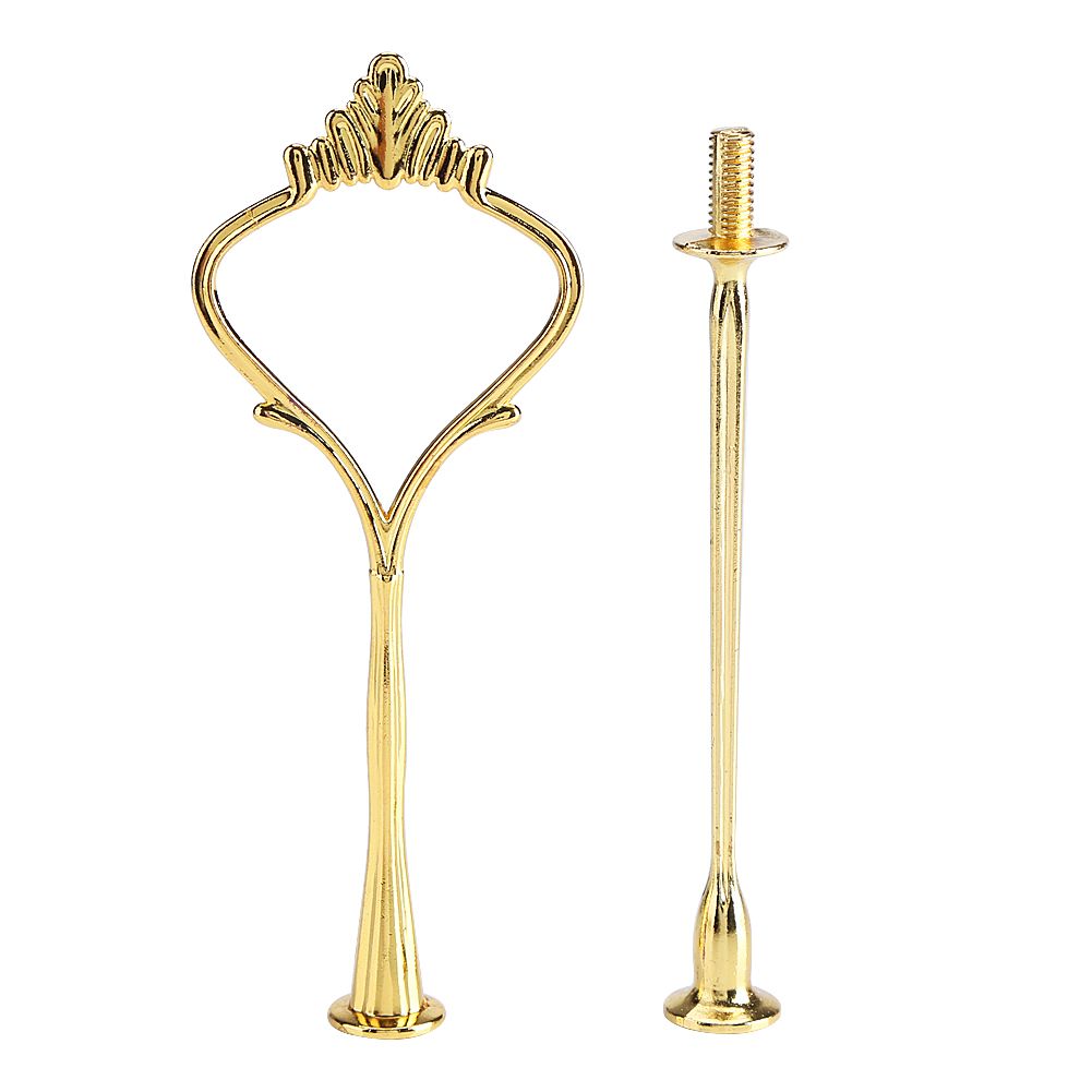 Multi tiers Cake Tray Stand Handle Fruit Plate Hardware Fitting Holder(2-tiers Crown Gold)