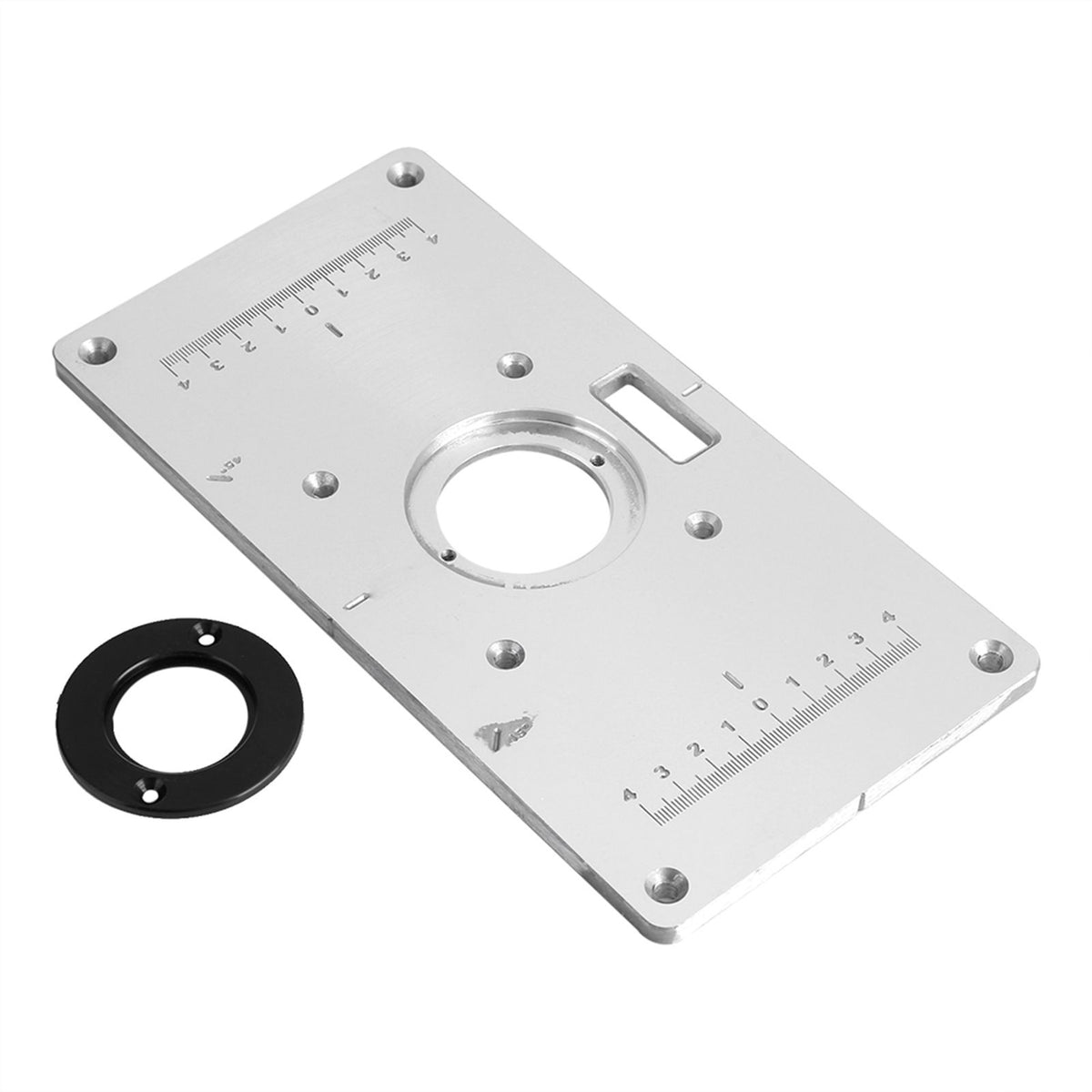 235*120*8mm Aluminum Router Table Insert Plate with 4 Rings and Screws for Woodworking Benches