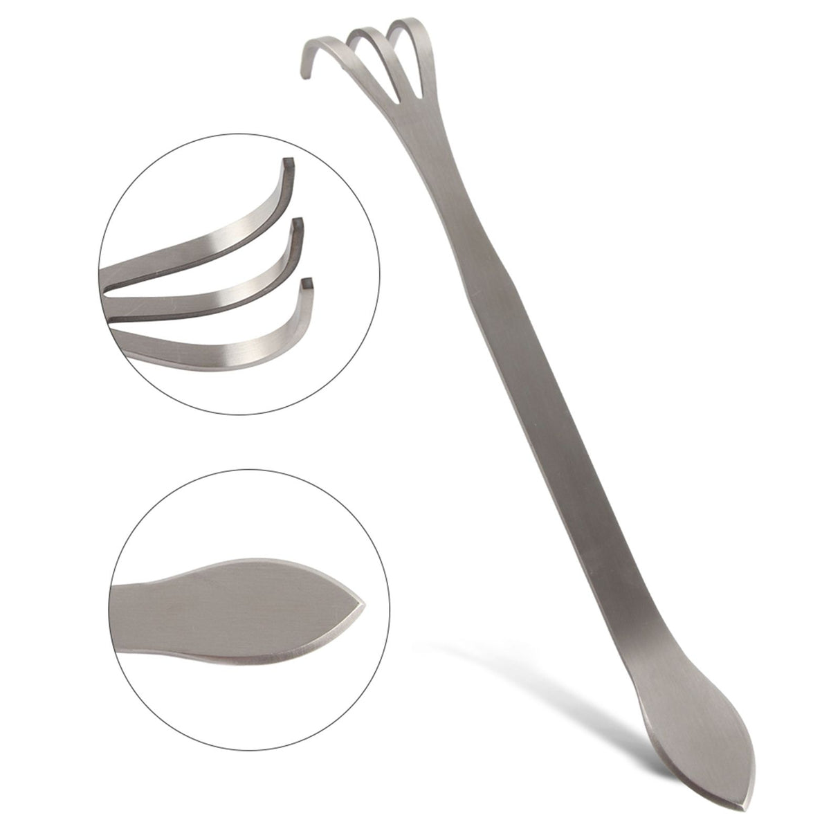 24CM Stainless Steel 3 Tines Plants Pot Rake Gardening Cultivator Soil Farming Tools