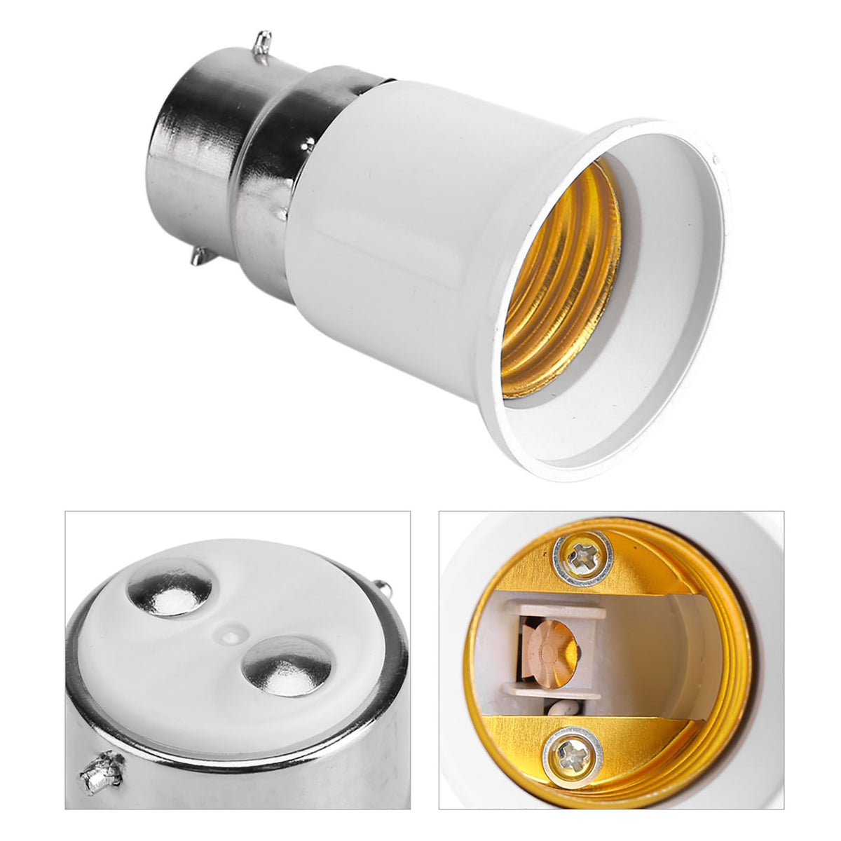 5pcs B22 Male to E27 Female Socket Base Bulb Adapter Converter Lamp Holders