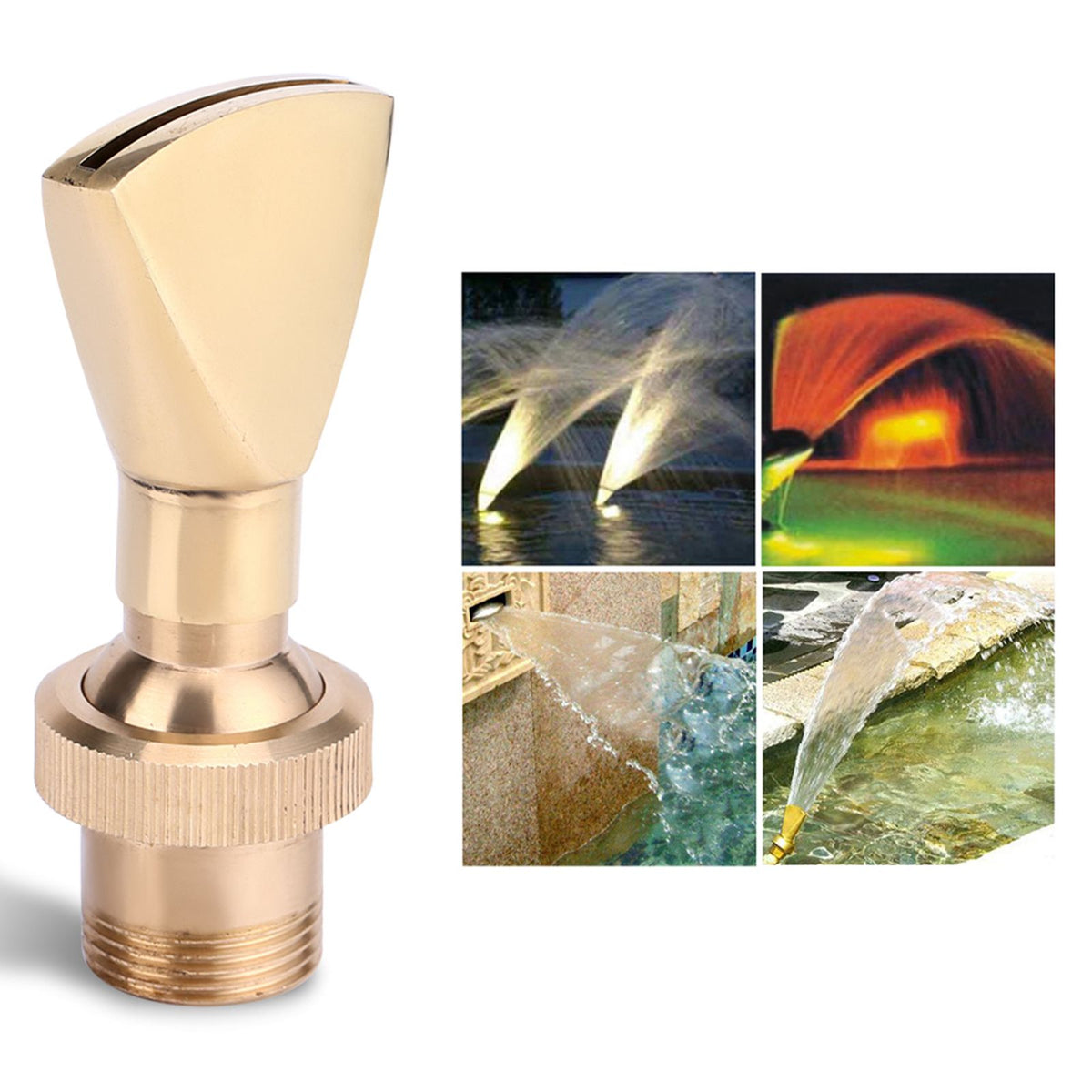 1/2" DN15&3/4" DN20 Fan Shaped Brass Fountain Nozzle Sprinkler Spray Head