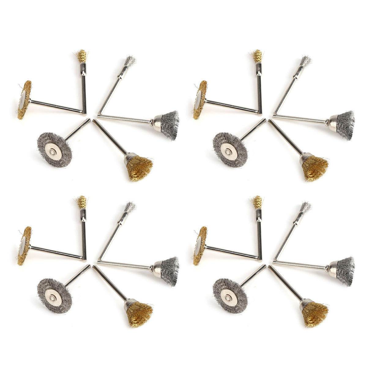24pcs Stainless Steel/Brass Wire Wheel Polishing Brushes for Grinder Drill Rotary Tool