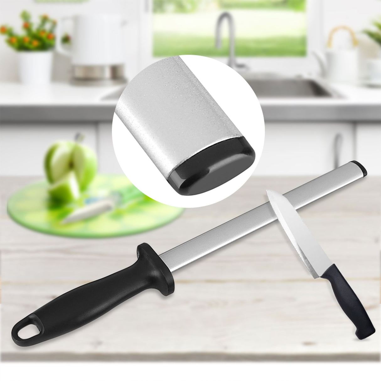 8 Inch Professional Knife Sharpening Steel Rod Home Kitchen Sharpener Stone Tool