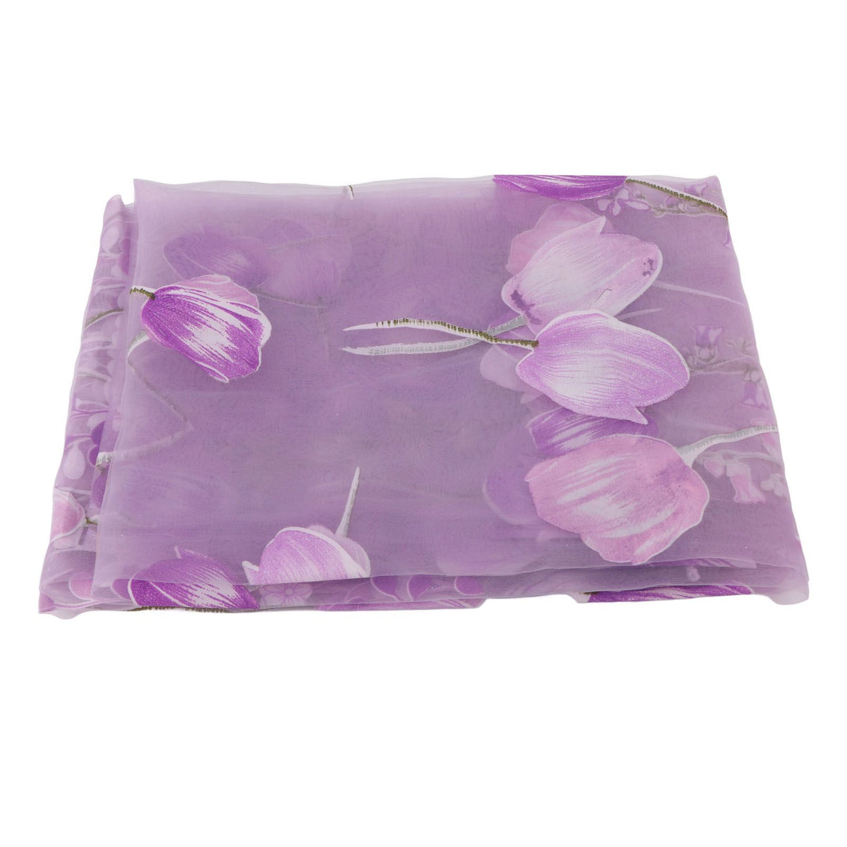 100*200cm Tulips Printing Tulle Curtains Sheer Drape Balcony Window Decoration Purple