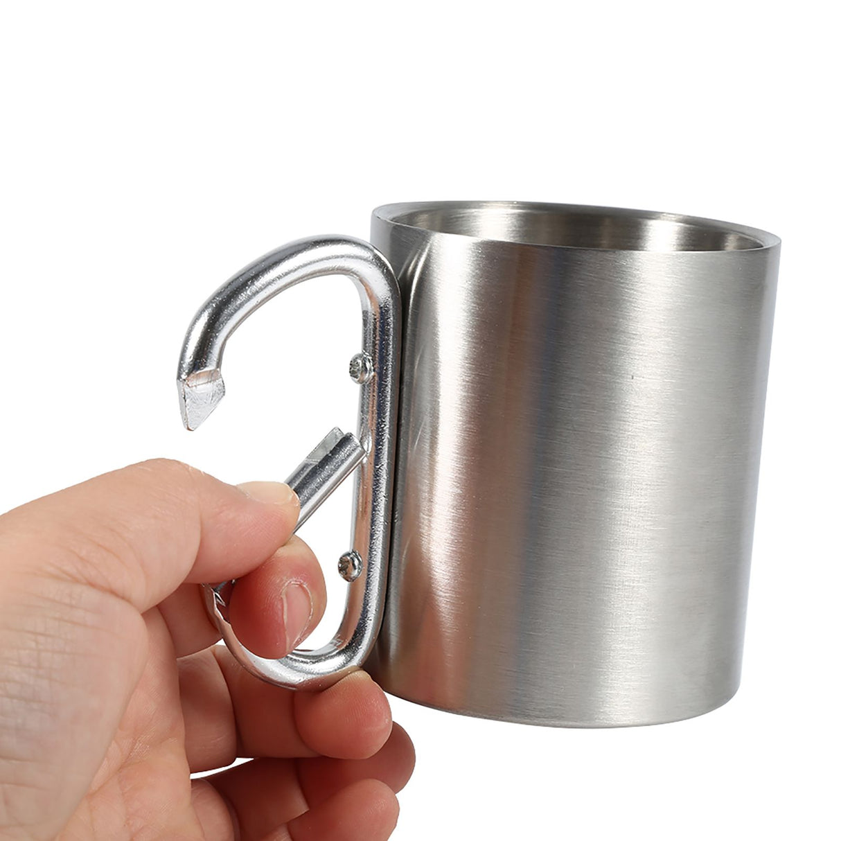Stainless Steel Portable Mug Travel Camping Hiking Outdoor Sports Water Cups With Handle