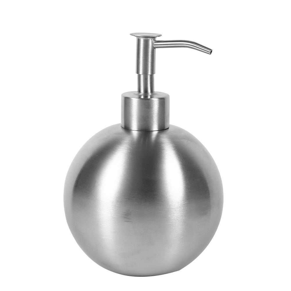 1pc 304 Stainless Steel Ball Shaped Bathroom Shampoo Shower Liquid Pump Dispenser Bottle 500ml