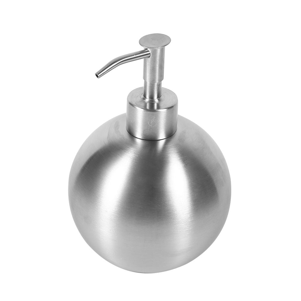 1pc 304 Stainless Steel Ball Shaped Bathroom Shampoo Shower Liquid Pump Dispenser Bottle 500ml
