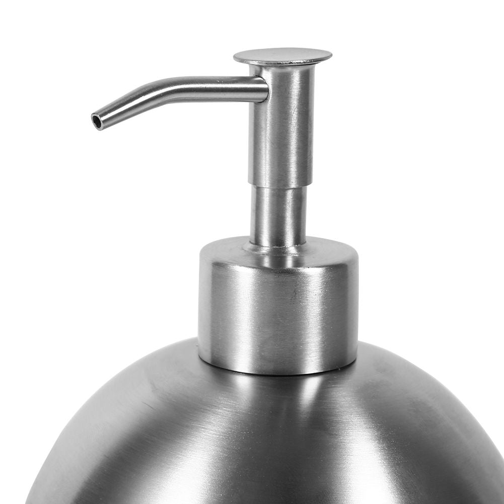 1pc 304 Stainless Steel Ball Shaped Bathroom Shampoo Shower Liquid Pump Dispenser Bottle 500ml