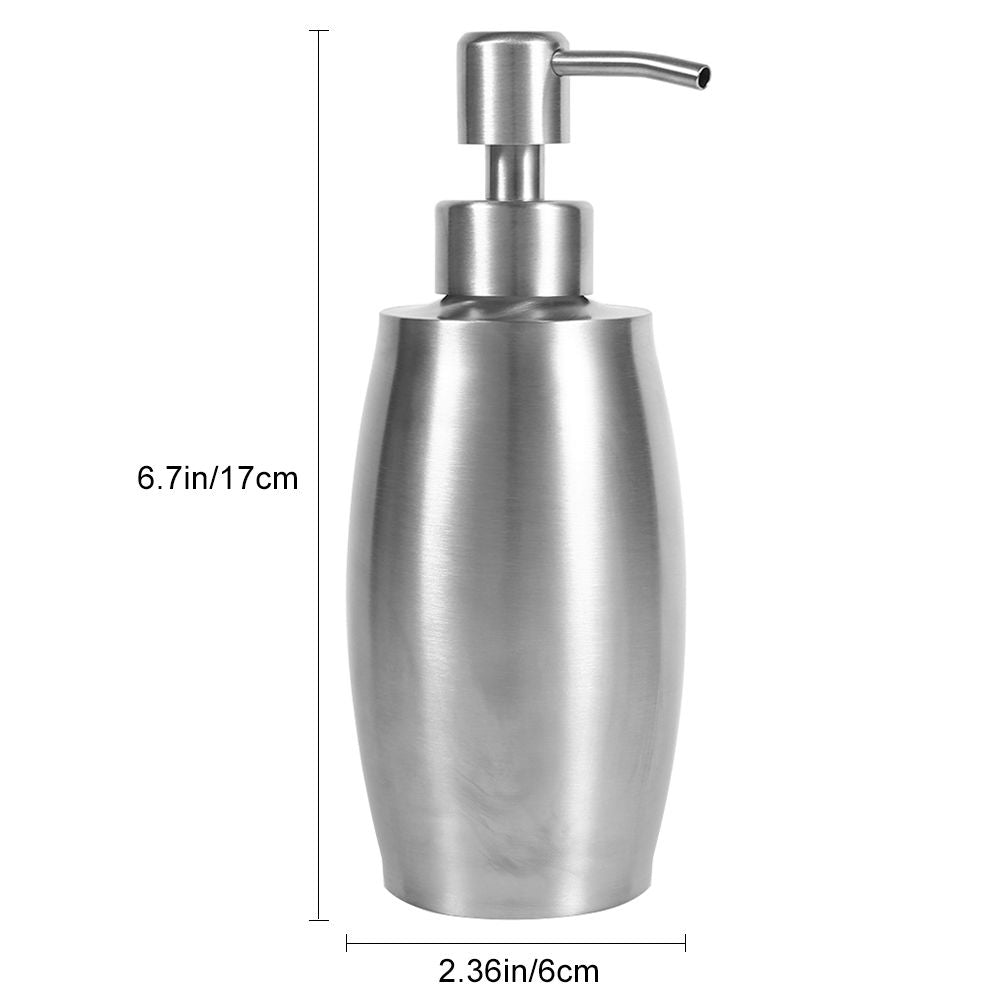 1pc 304 Stainless Steel Bathroom Shampoo Shower Pump Lotion Dispenser Liquid Bottle 350ml