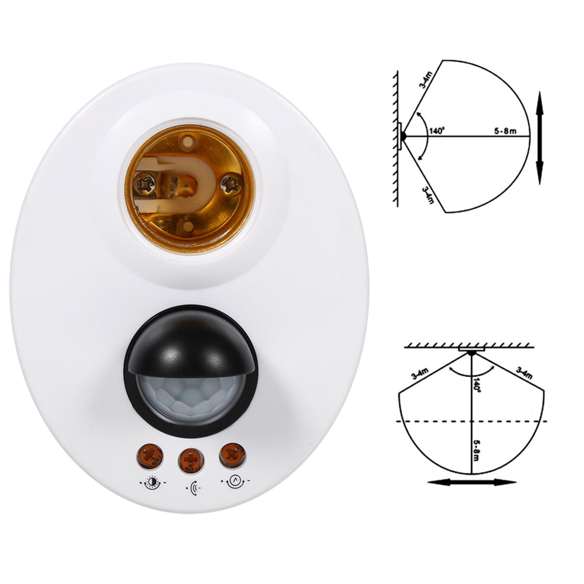 E27 110-250V Human Body Induction Automatic IR Infrared Sensor Light Socket Base Lamp Holder
