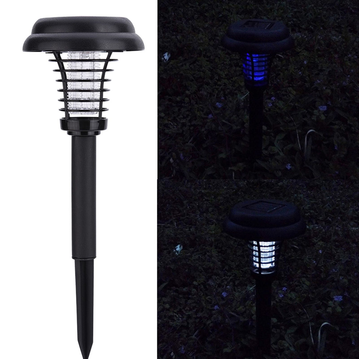 Solar Power Insect Trap Electronic Mosquito Bugs Killer LED Light Outdoor Garden Lawn Lamp