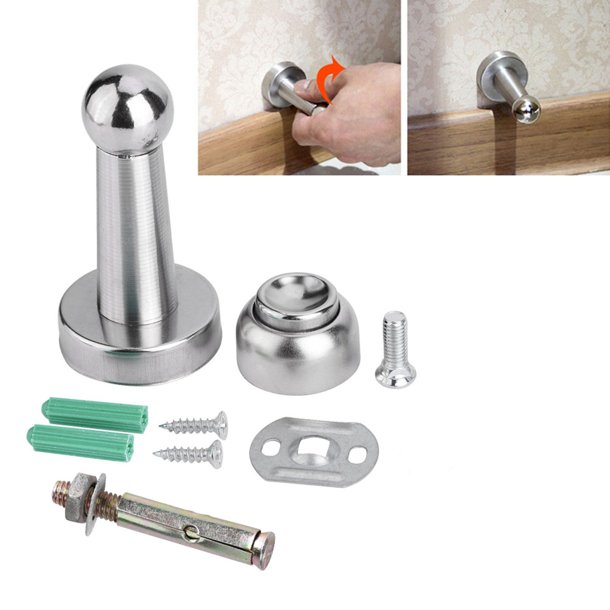 New Heavy Duty Stainless Steel Strong Magnetic Door Stopper Powerful Bedroom Doorstop