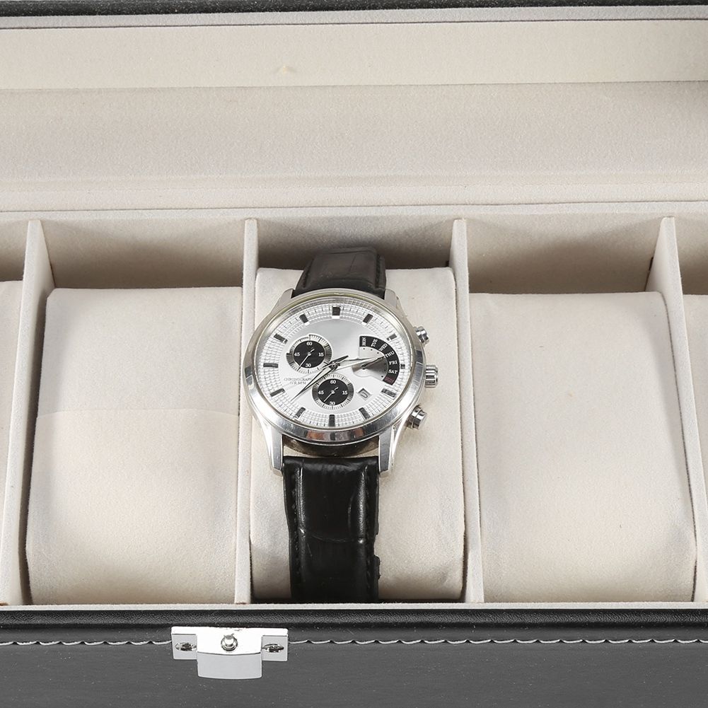 1Pc High Grade 6 Slots PU Leather Box Case For Watch Jewellery Display Storage Organizer Hot
