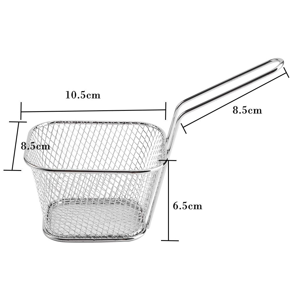 8Pcs Mini Stainless Steel Chips Deep Fry Baskets Food Presentation Strainer Potato Cooking Tool