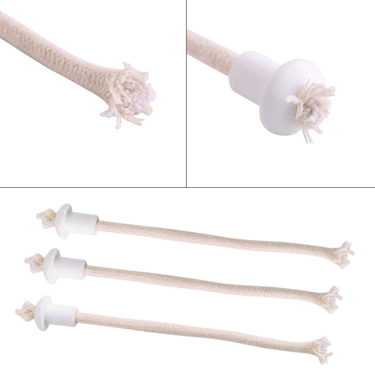 7Pcs Ceramic Holders Torch Wine Bottle Oil Candle Lamp Heat Resistant Kerosene Wick